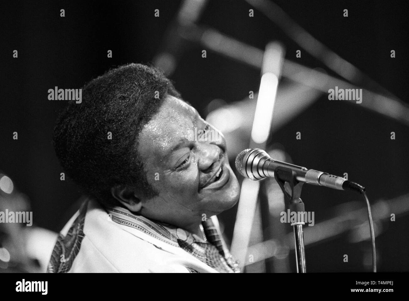 Fats Domino sul palco durante il Monaco Jazz Festival il 10 luglio 1980. | Utilizzo di tutto il mondo Foto Stock