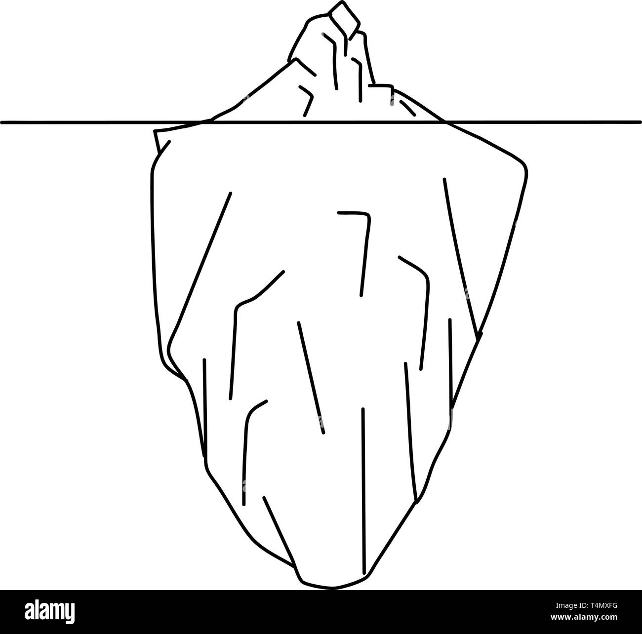 Schizzo di iceberg. Illustrazione Vettoriale. Illustrazione Vettoriale