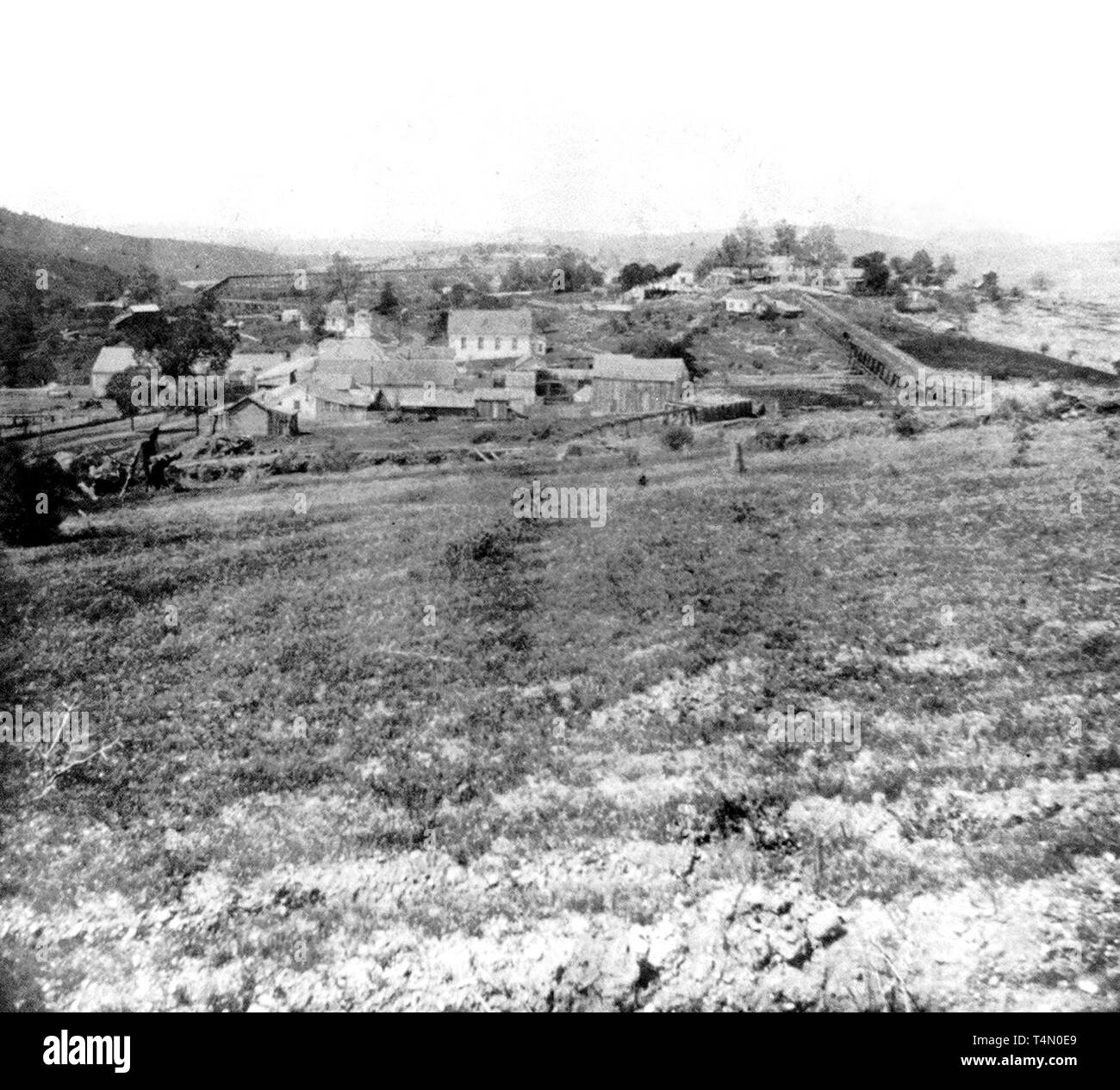 La storia della California - Smartsville, Yuba County--Temperanza Hill ca. 1866 Foto Stock