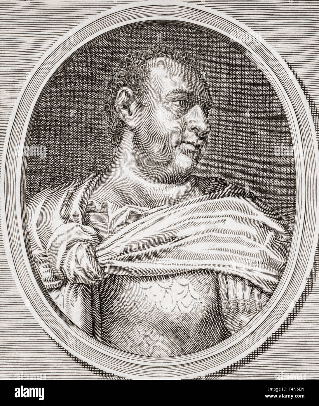 Vitellius, 15 - 69 annuncio. Imperatore romano. Foto Stock