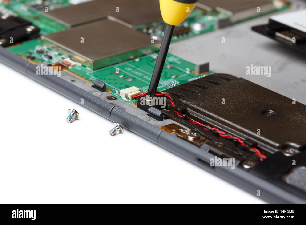 La riparazione del dispositivo elettronico di close-up Foto Stock