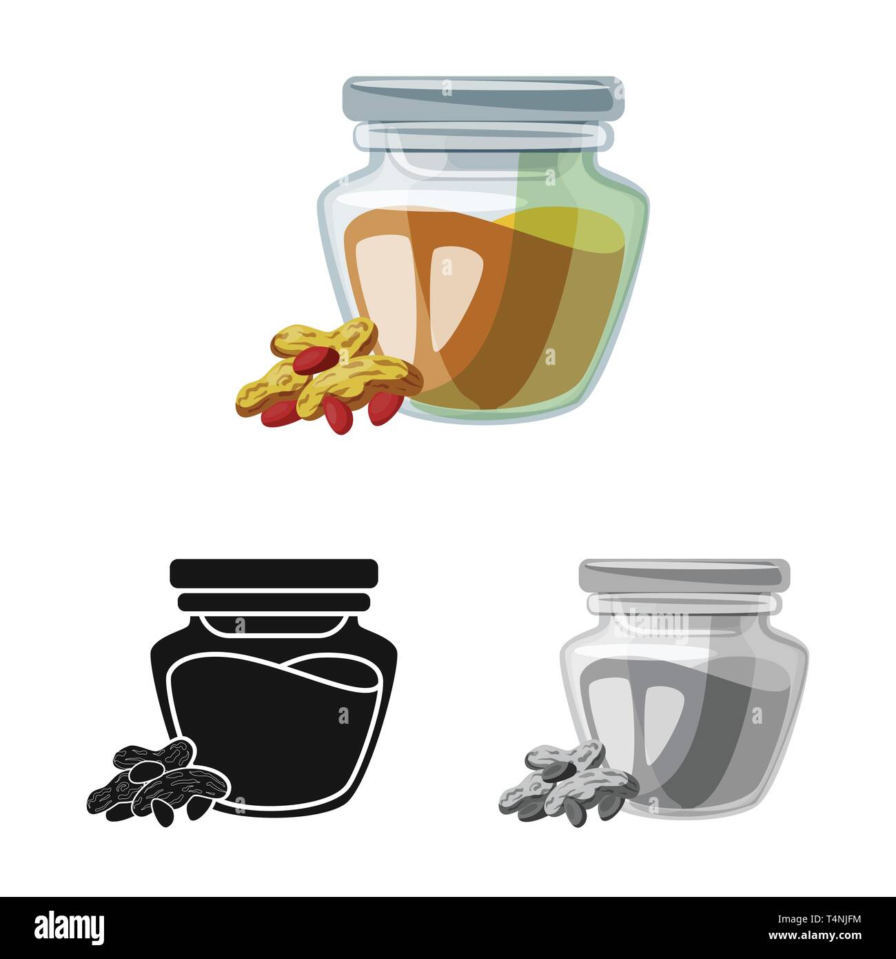 Illustrazione Vettoriale di arachidi e simbolo di burro. Raccolta di arachidi  e vettore di calcio icona per stock Immagine e Vettoriale - Alamy