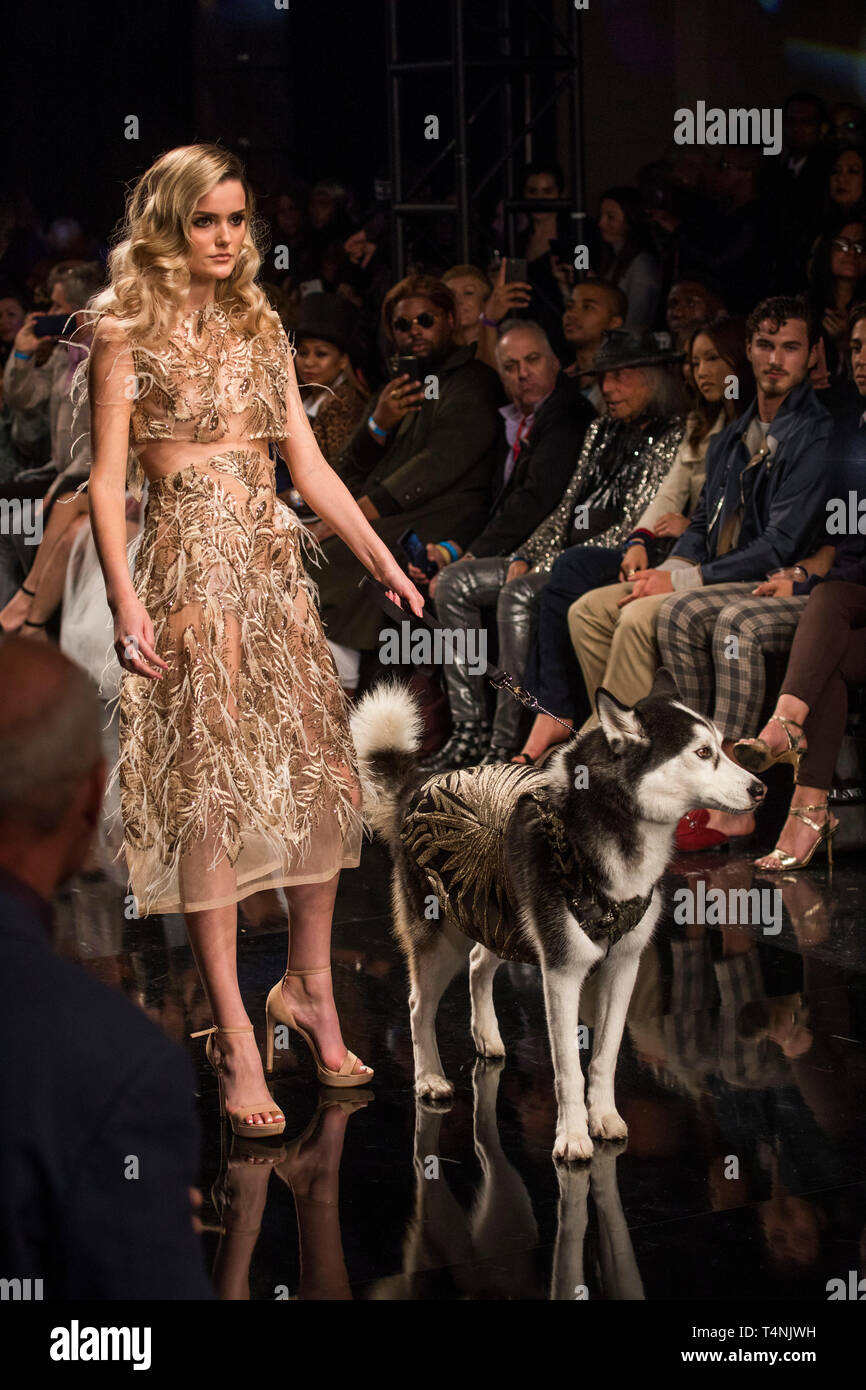 Anthony Rubio vetrina designer a Los Angeles Fashion Week Powered by Arte cuori Moda marzo 23, 2019 al Majestic Downtown, 650 S. Stree a molla Foto Stock