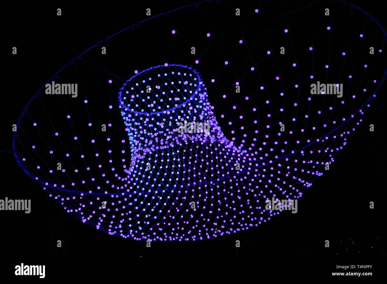 Luci colorate in un a forma di cerchio net all'amsterdam light festival Foto Stock
