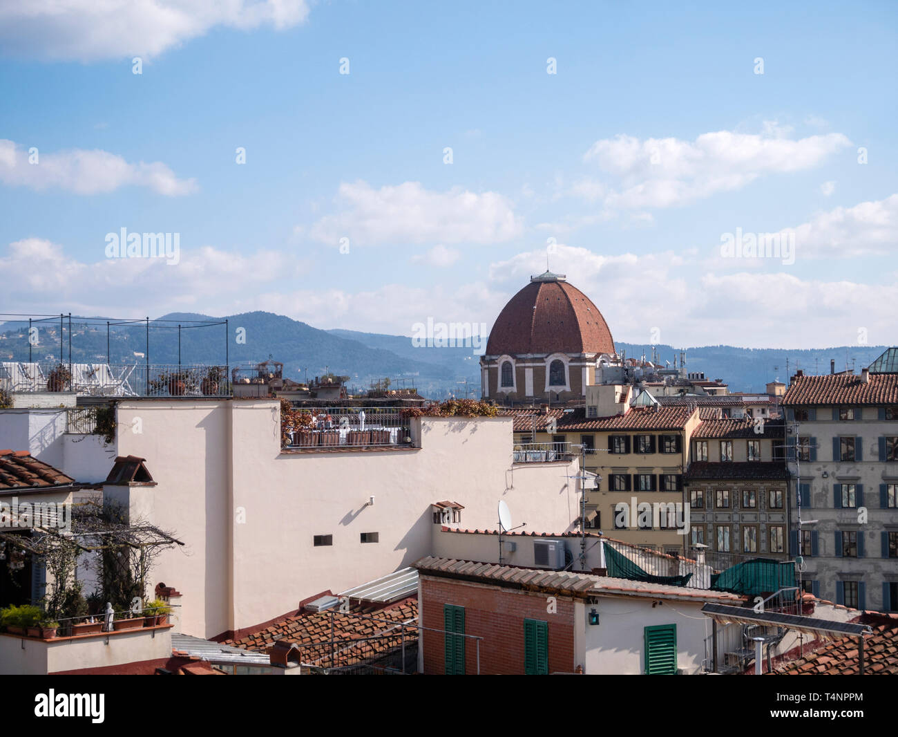 Orizzonte di Firenze tra cui la chiesa di San Lorenzo Foto Stock