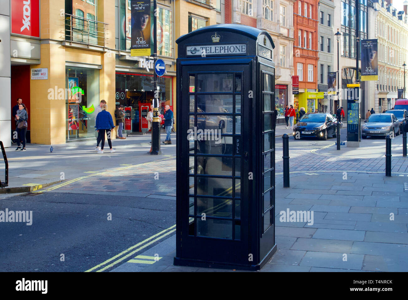 Black Box telefonico, Covent Garden di Londra, Inghilterra. Foto Stock