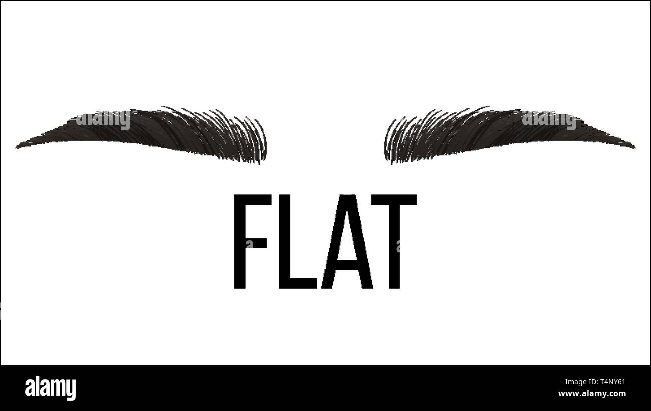 Piatto vettore alla moda disegnati a mano forma sopracciglia Illustrazione Vettoriale