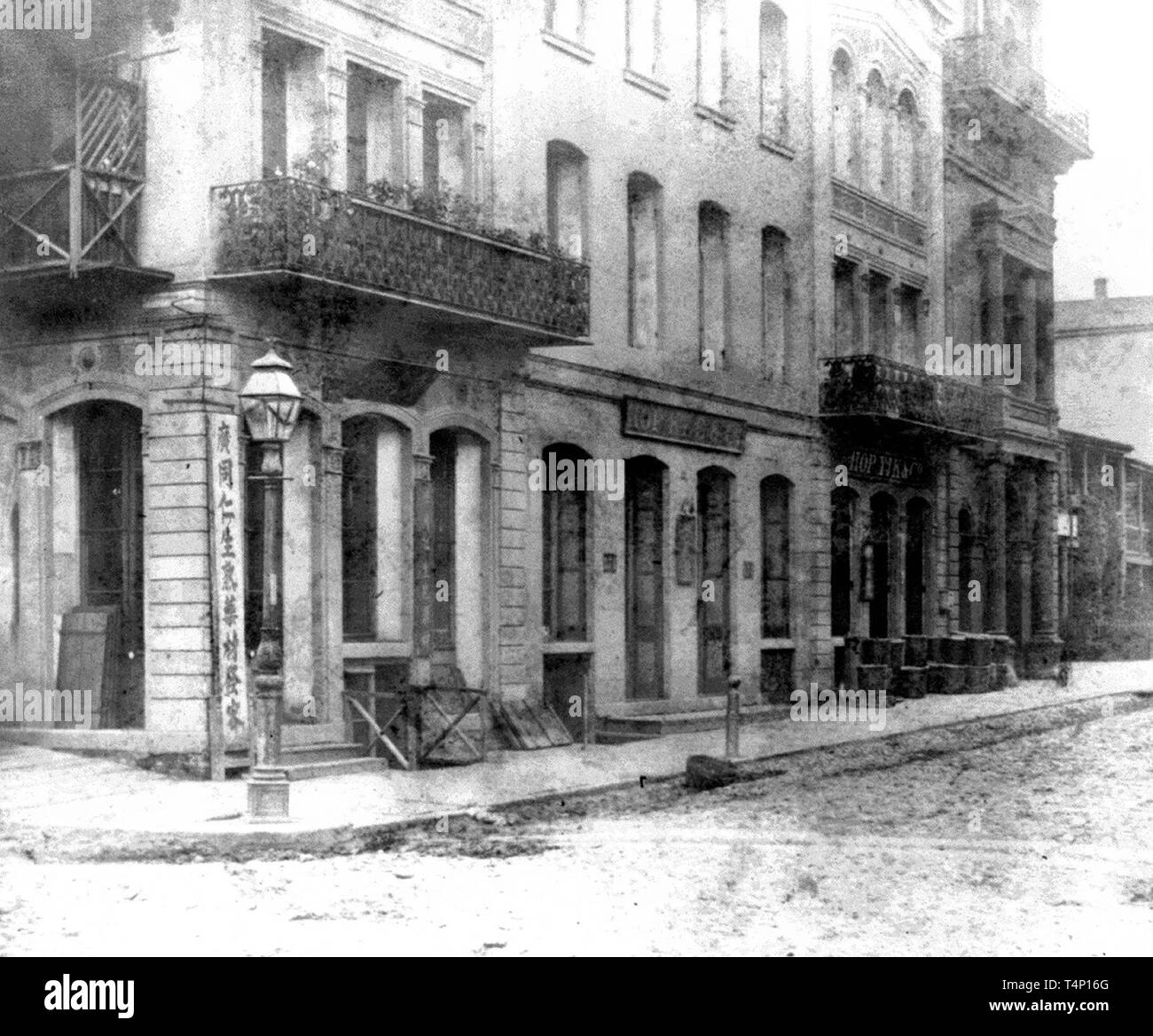 La storia della California - cinese case mercantili, Dupont Street, San Francisco ca. 1866 Foto Stock
