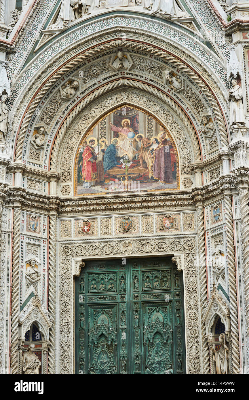 Il Duomo o la Basilica di Santa Maria del Fiore, la Basilica di Santa Maria del Fiore, il Duomo di Firenze, Firenze, Toscana, Foto Stock