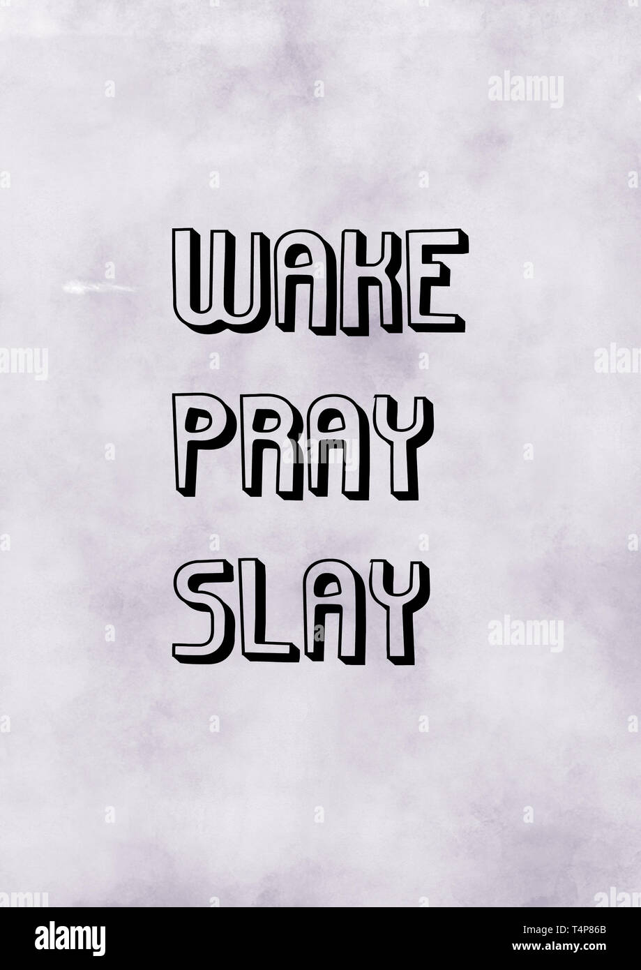 Wake pregare uccidere. Daily motivazionali di citare la tipografia. Foto Stock