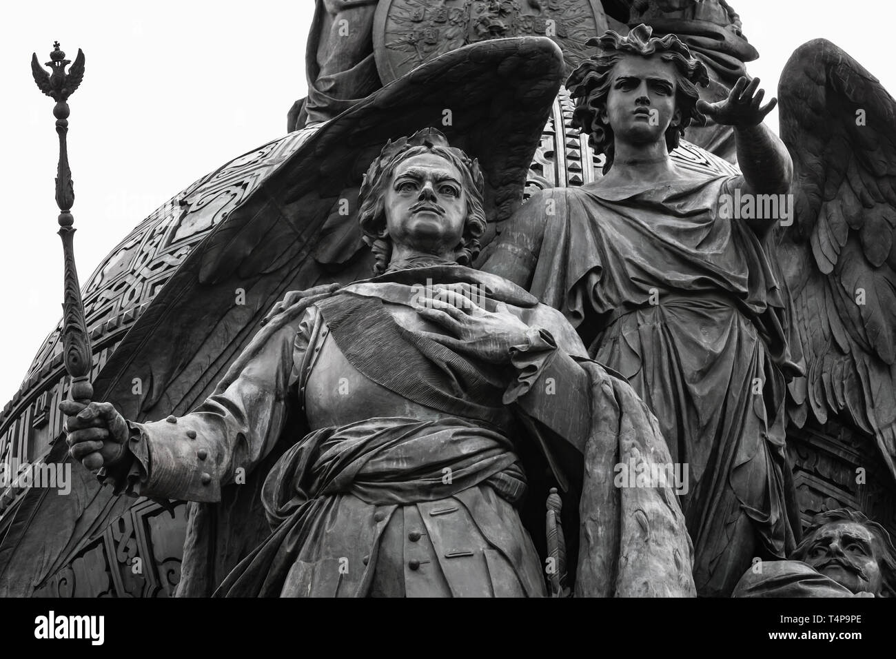 Veliky Novgorod, Russia - 30 Luglio 2016: Pietro il Grande. Frammento del millennio della Russia, monumento storico in Novgorod Cremlino. Essa è stata erec Foto Stock