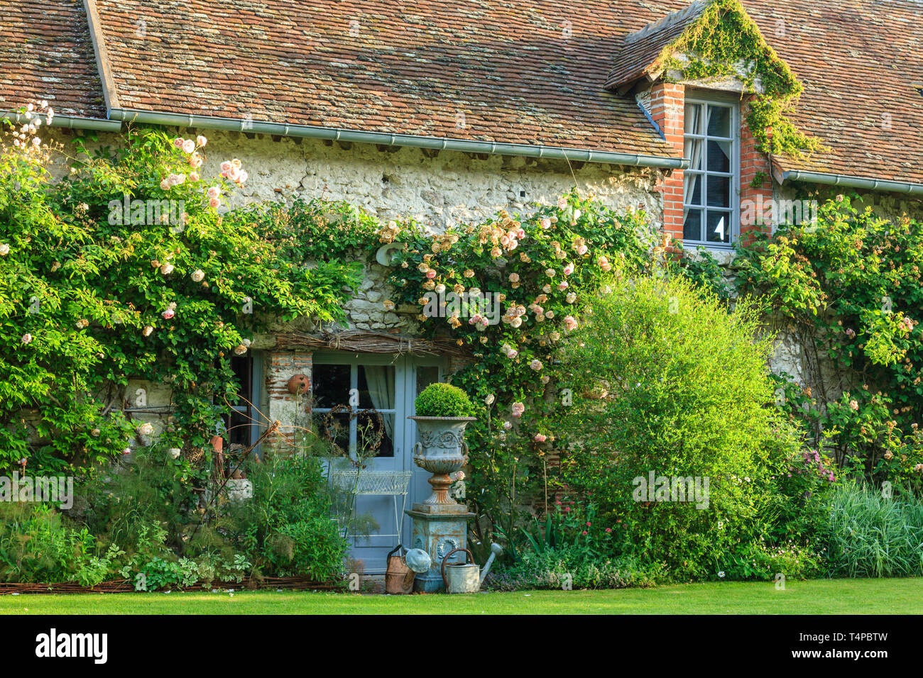 Roquelin's Gardens, Les Jardins de Roquelin, francia : la casa d' abitazione (menzione obbligatoria del giardino nome e solo editoriale) Foto Stock