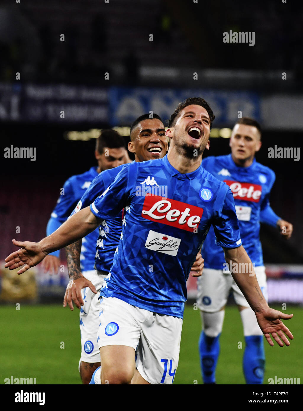 Napoli V Udinese partita di calcio allo Stadio San Paolo di Napoli con: Dries Mertens quando: 17 Mar 2019 Credit: IPA/WENN.com * * disponibile solo per la pubblicazione in UK, USA, Germania, Austria, Svizzera** Foto Stock