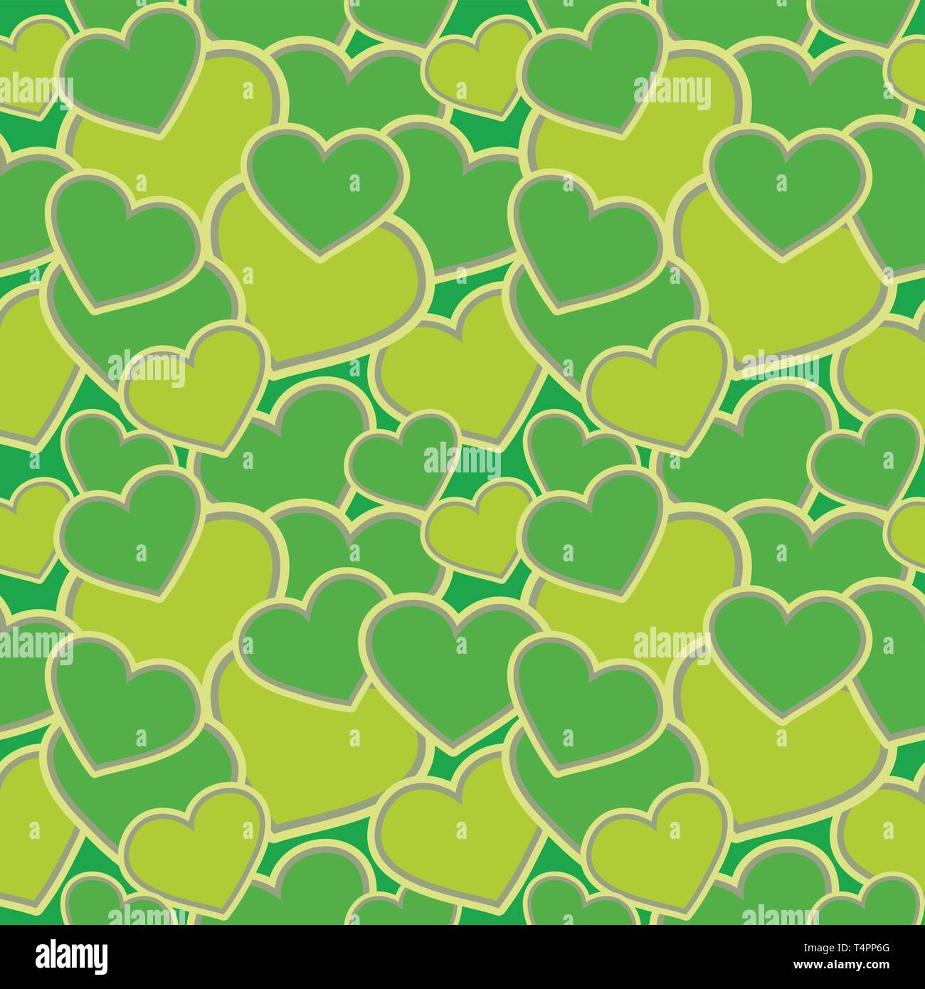 Modello senza giunture - cuori forme, verde camuffamento per tessuti, sfondi, tovaglie, stampe e disegni. Il file EPS (vettore) ha un disegno Illustrazione Vettoriale