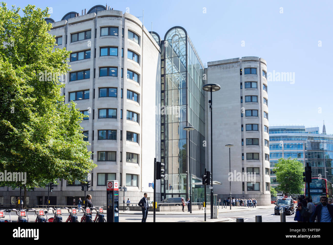 BT Centre (British Telecom) Edificio, Newgate Street, Ludgate Hill, città di Londra Greater London, England, Regno Unito Foto Stock