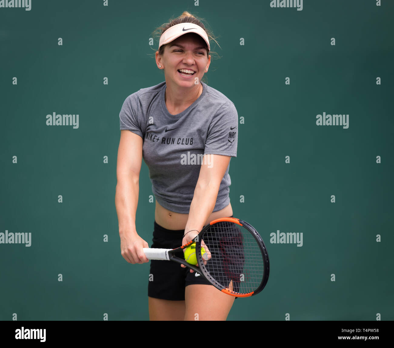 MIAMI, Stati Uniti d'America - 21 Marzo : Simona Halep di Halep al 2018 Miami Open WTA Premier obbligatorio torneo di tennis Foto Stock