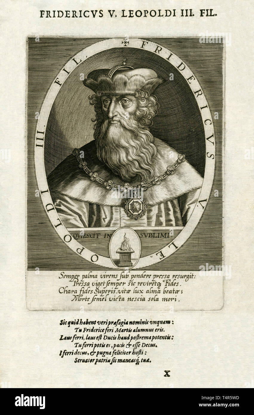Europa, Österreich, Tirol, Innsbruck, Friedrich IV. Herzog in Österreich, Kupferstich aus einem Buch, wahrscheinlich aus der 1. Hälfte des 17. Jahrhun Foto Stock