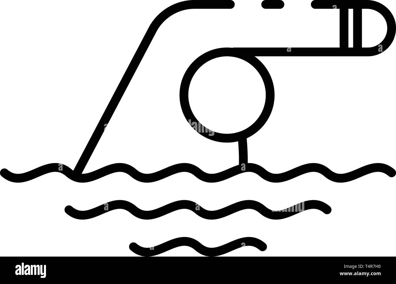 Nuoto Triathlon di icona di stile di contorno Illustrazione Vettoriale