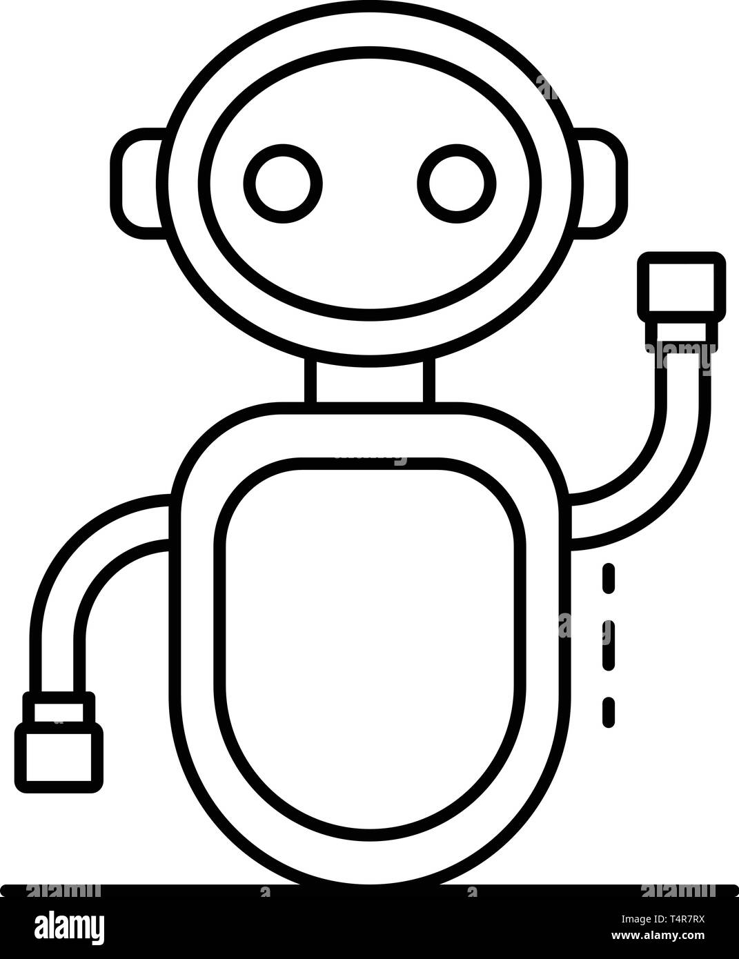 Saluto chat icona bot, stile contorno Illustrazione Vettoriale