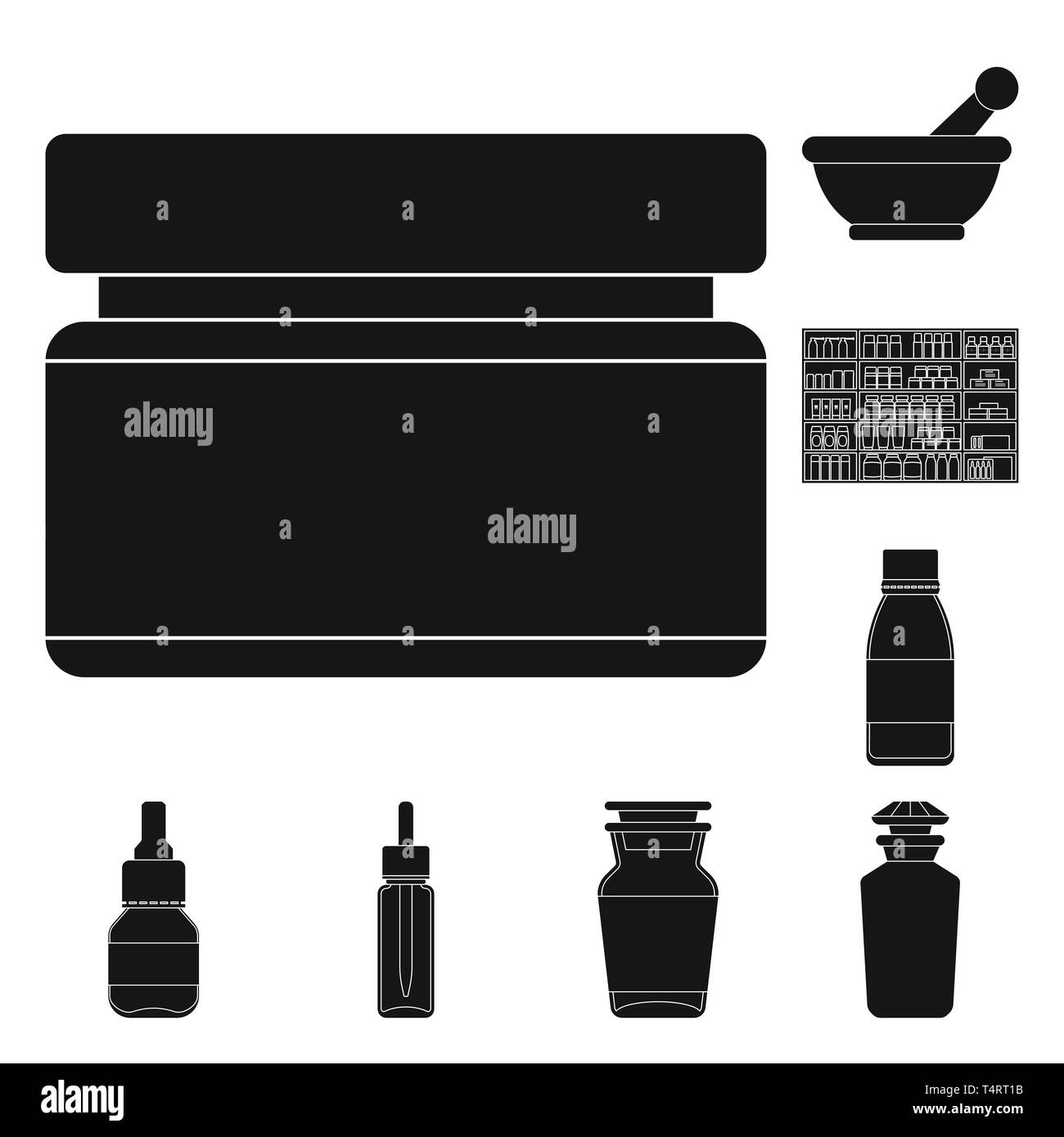 Bottiglia,fiala,in plastica, ciotola,scende,spray, vetro, pestello,ripiani,dropper,etichetta,malta,stock,cosmetic,cap,smerigliare,farmaco,pillola,tradizionale,contenitore,vitamina naturale,,imballaggio,farmacia,prescription,gel,antibiotico,bevanda,trattamento,wellness,farmacia,pharmaceutical,medicina,la salute,ospedale,guida,negozi,healthcare,impostare,vettore,icona,immagine,isolato,raccolta,design,l'elemento,graphic,segno,Black,semplici vettori vettore , Illustrazione Vettoriale