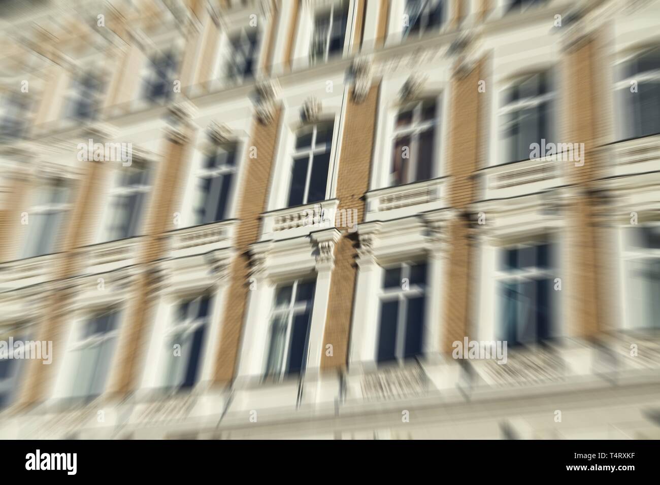 La facciata della casa a Berlino, effetto zoom Foto Stock