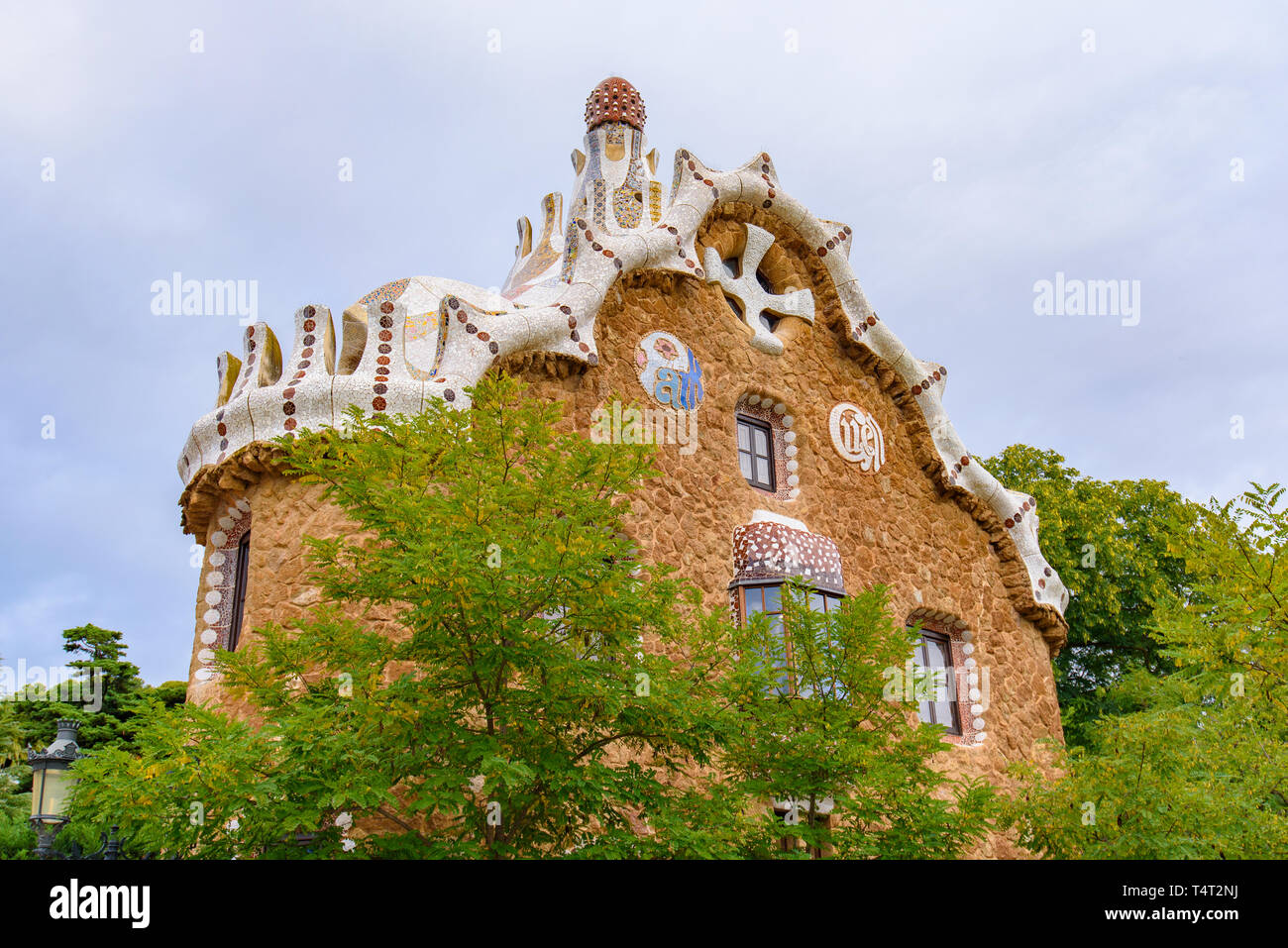 Parco Guell di Barcellona, Spagna Foto Stock