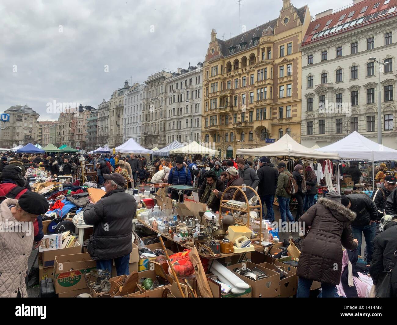 Naschmarkt mercato delle pulci Foto Stock