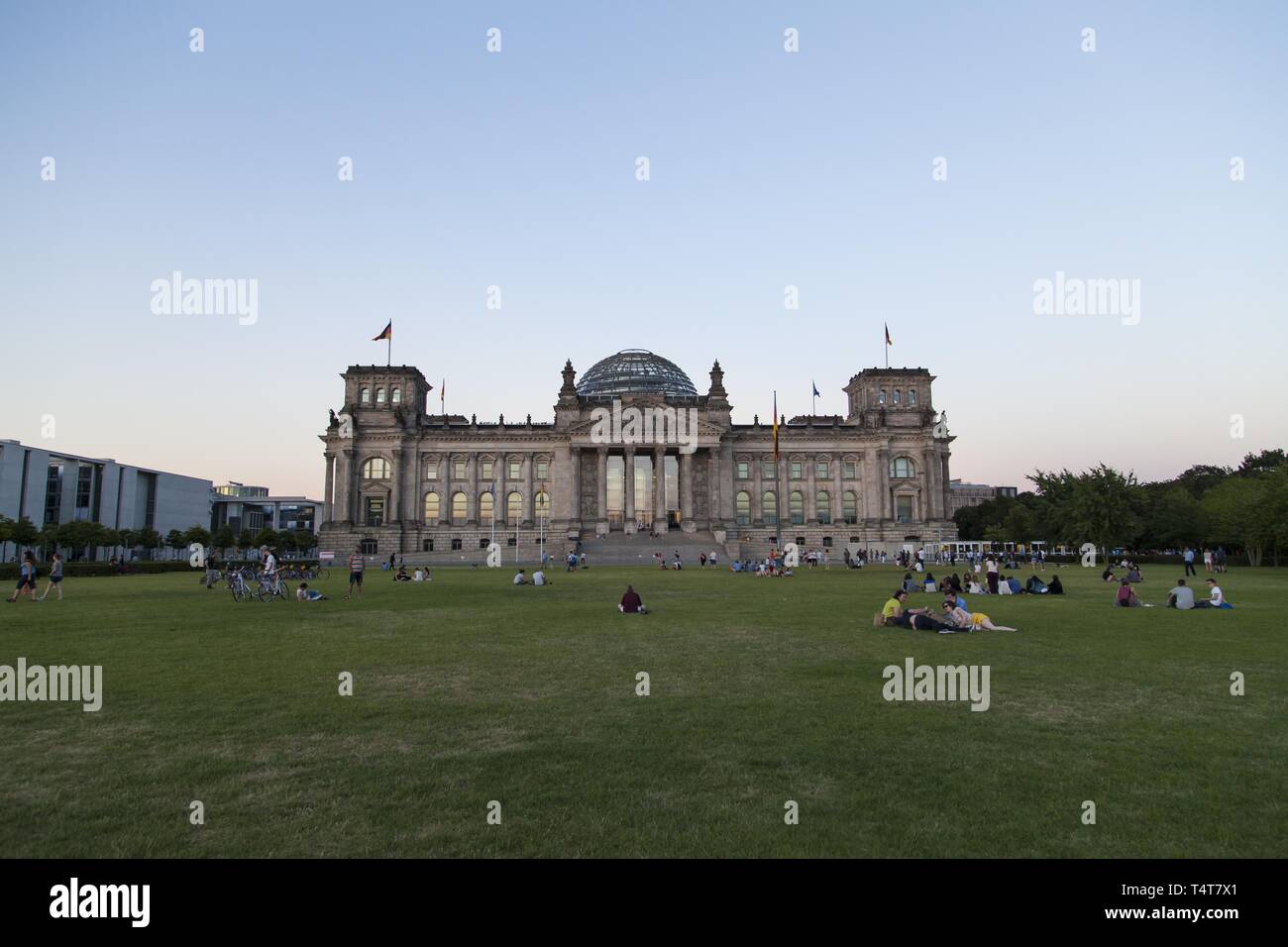 Il palazzo del Reichstag di Berlino, Germania, Europa Foto Stock