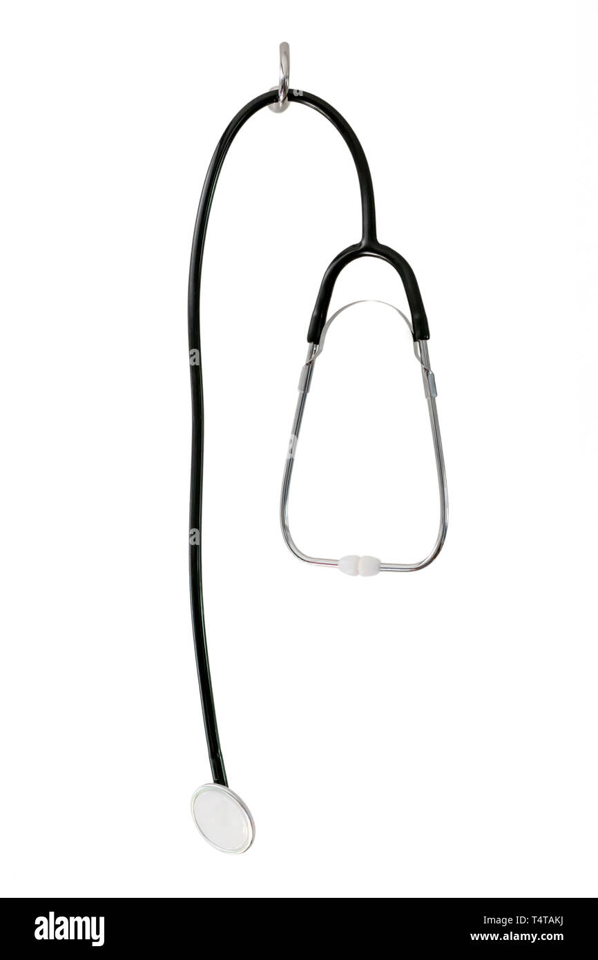 Stetoscopio isolato come un segno per la medicina e i medici Foto Stock