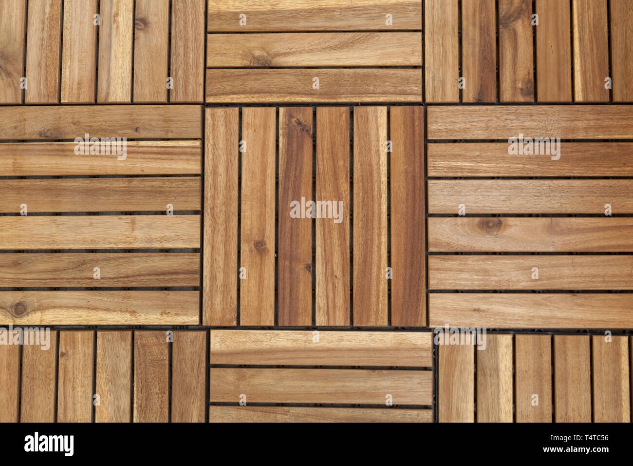 Terrazza in legno piastrelle Foto Stock