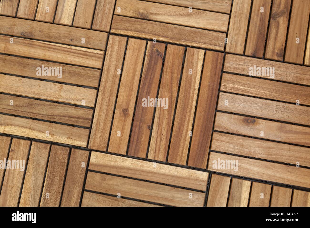 Terrazza in legno piastrelle Foto Stock