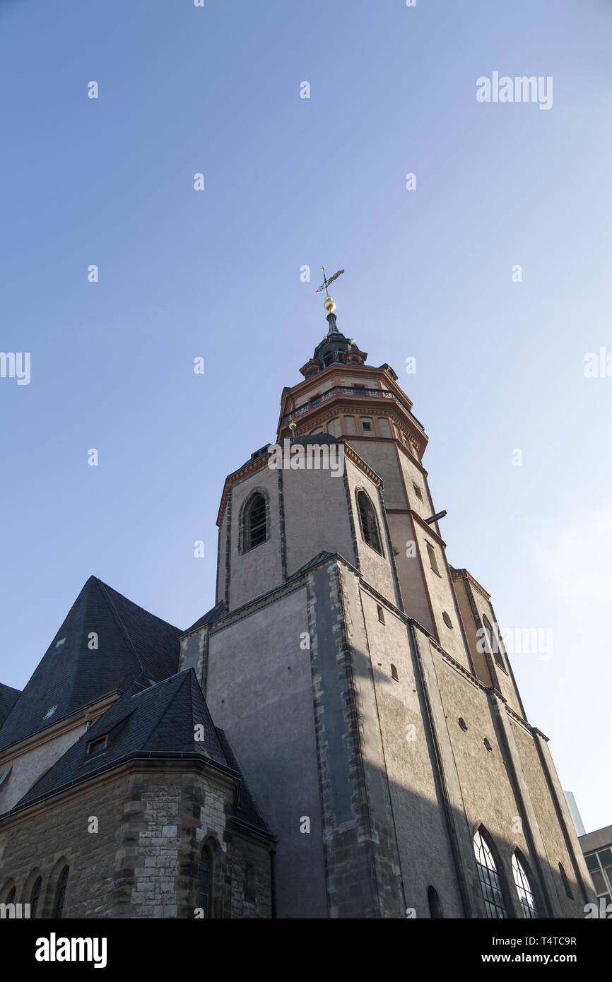 Chiesa di San Nicola, Lipsia, Sassonia, Germania, Europa PublicGround, Europa Foto Stock