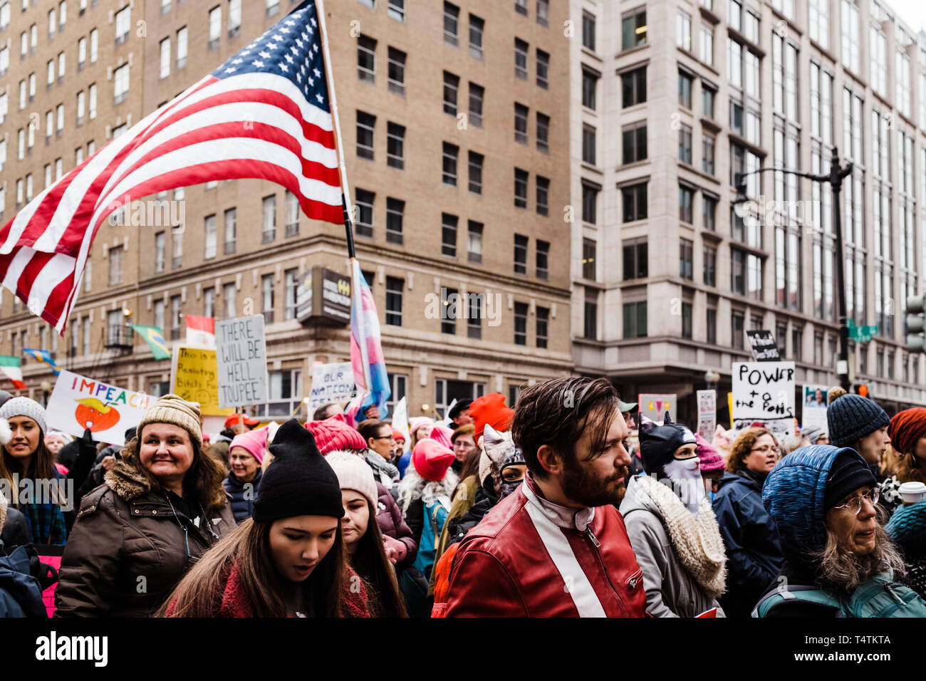 Le donne del marzo 2019 a Washington DC Foto Stock