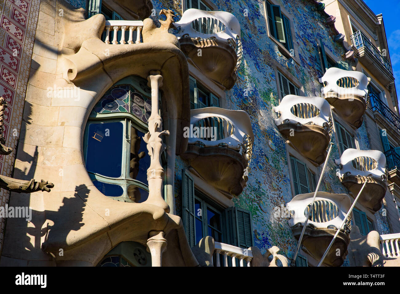 Casa Batlló, progettato da Gaudì a Barcellona, Spagna Foto Stock
