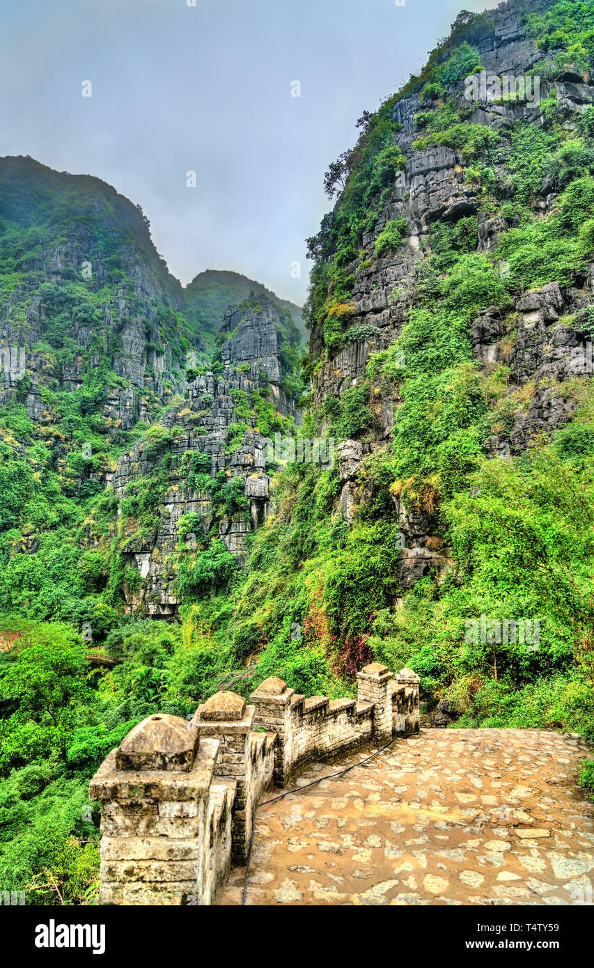 Appendere il Mua viewpoint a Trang una zona panoramica nei pressi di Ninh Binh, Vietnam Foto Stock