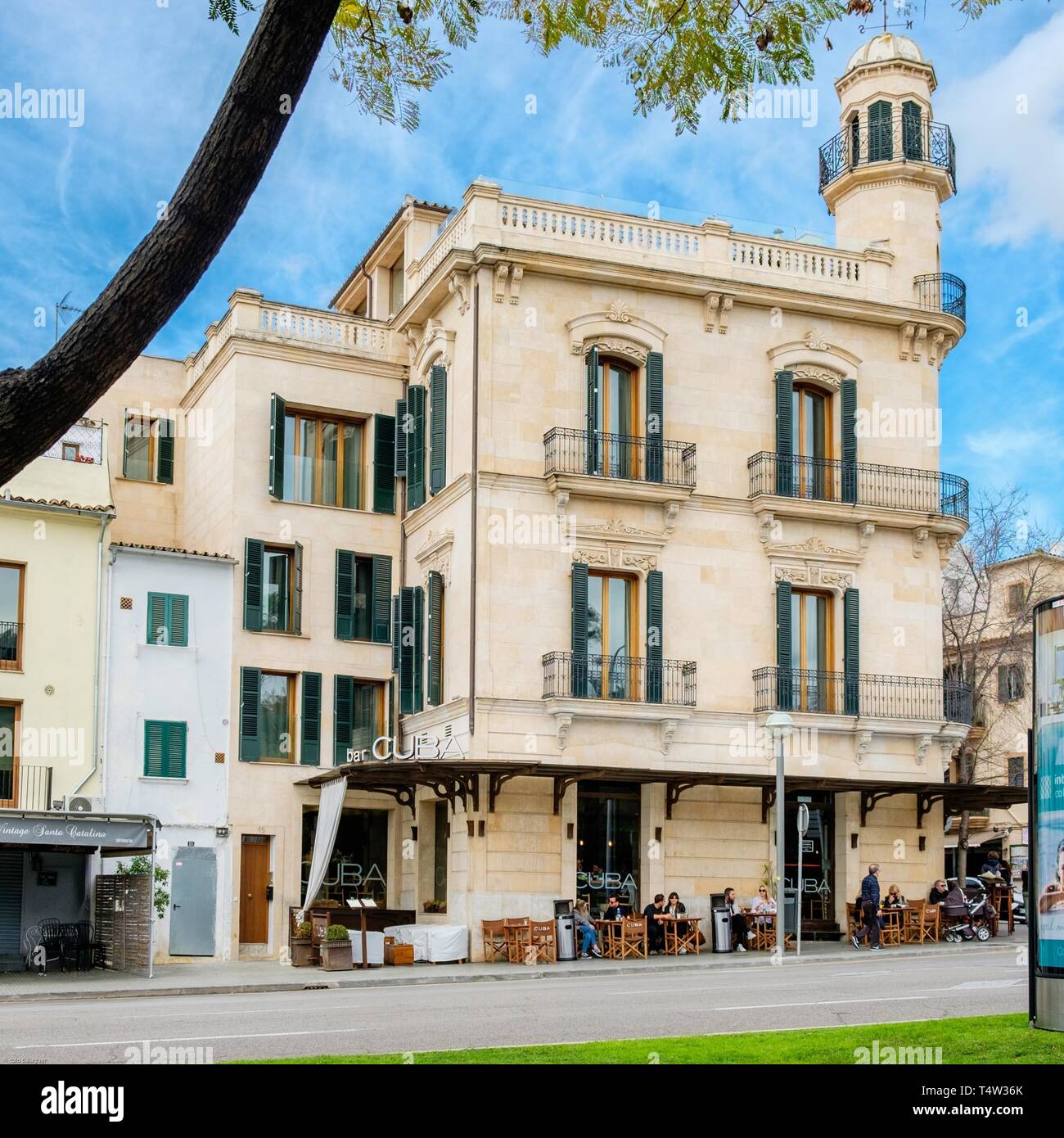 Hostal Cuba, Bien de interés culturale, construido en el año 1904. Palma di Maiorca, isole Baleari, Spagna. Foto Stock
