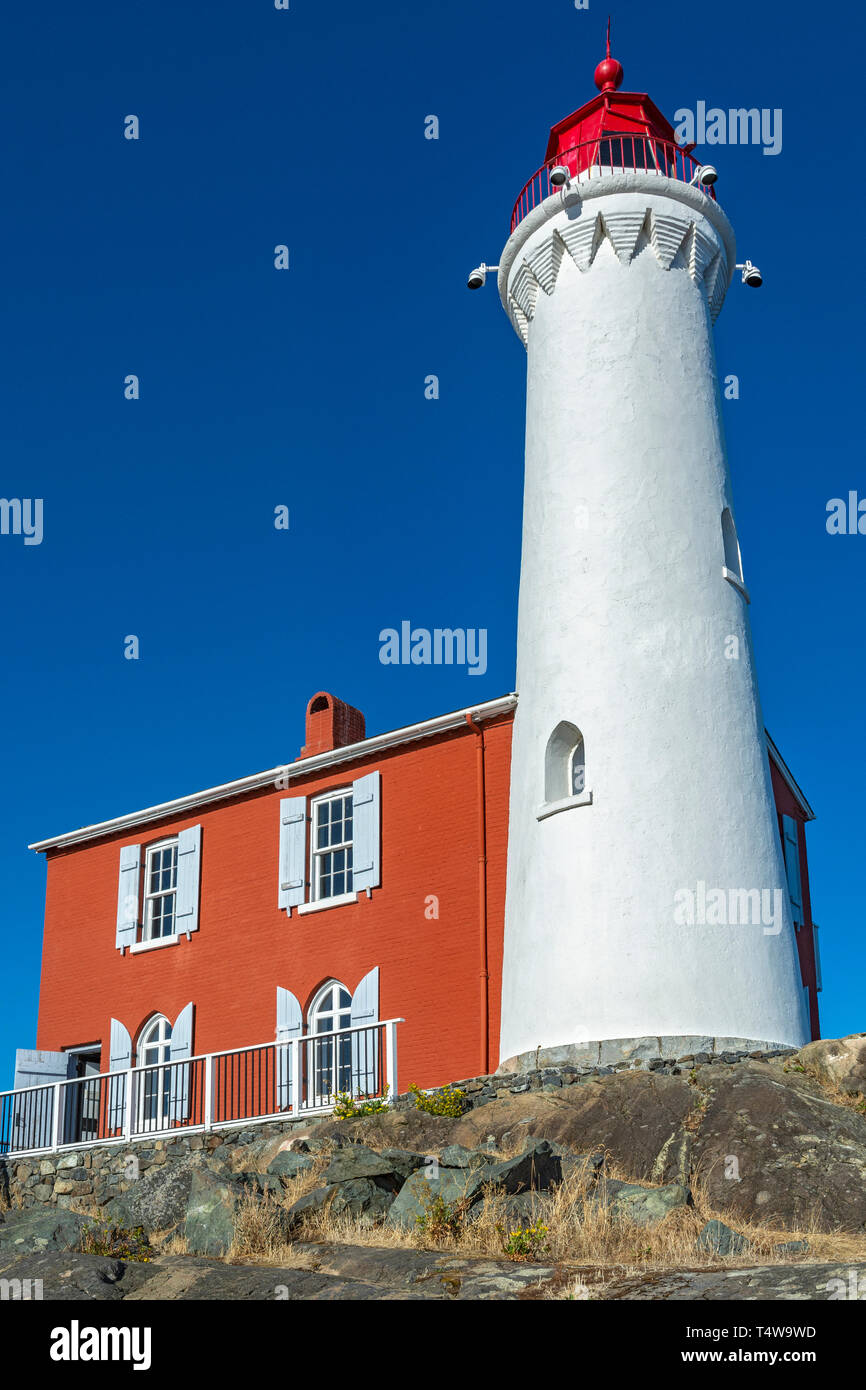 Canada, British Columbia, Victoria, Fisgard Lighthouse costruito 1860 Foto Stock