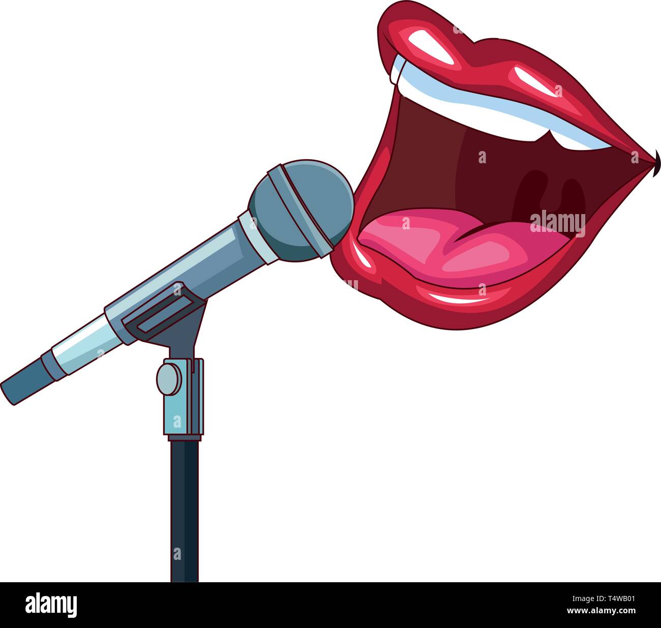 La bocca e il microfono Immagine e Vettoriale - Alamy
