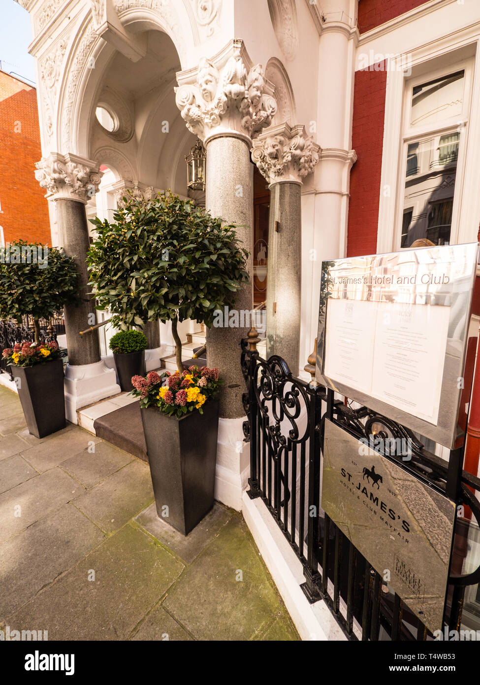 St James Hotel And Club Mayfair di Londra, Inghilterra, Regno Unito, GB. Foto Stock