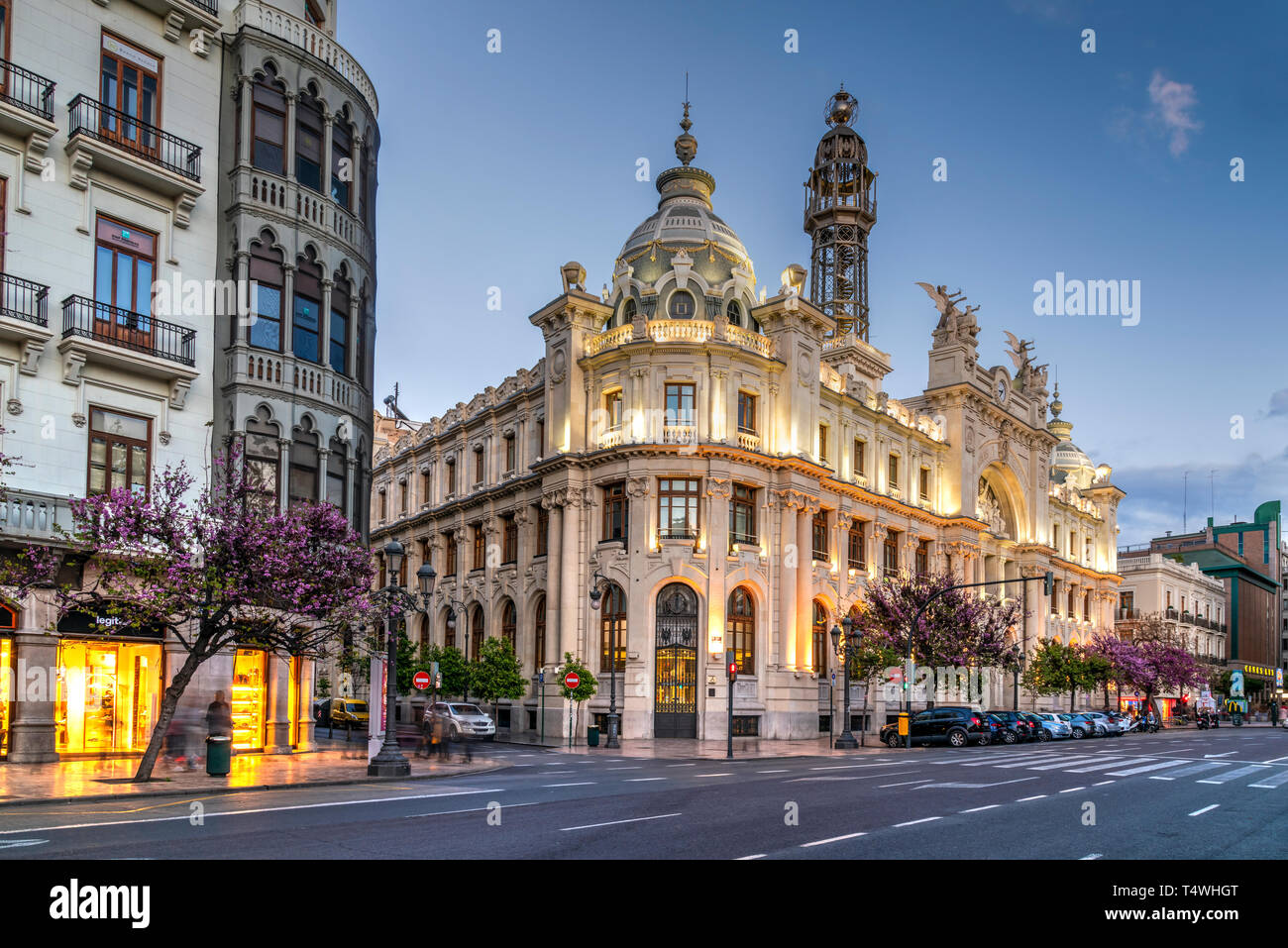 Posta Centrale edificio art nouveau, Valencia, Comunidad Valenciana, Spagna Foto Stock