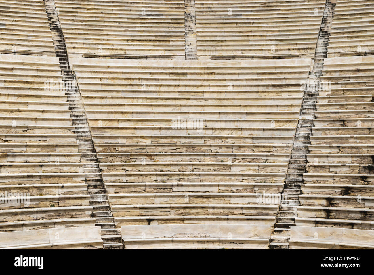 Scale sfondo nel teatro Erode Attico in Acropoli di Atene, Grecia Foto Stock