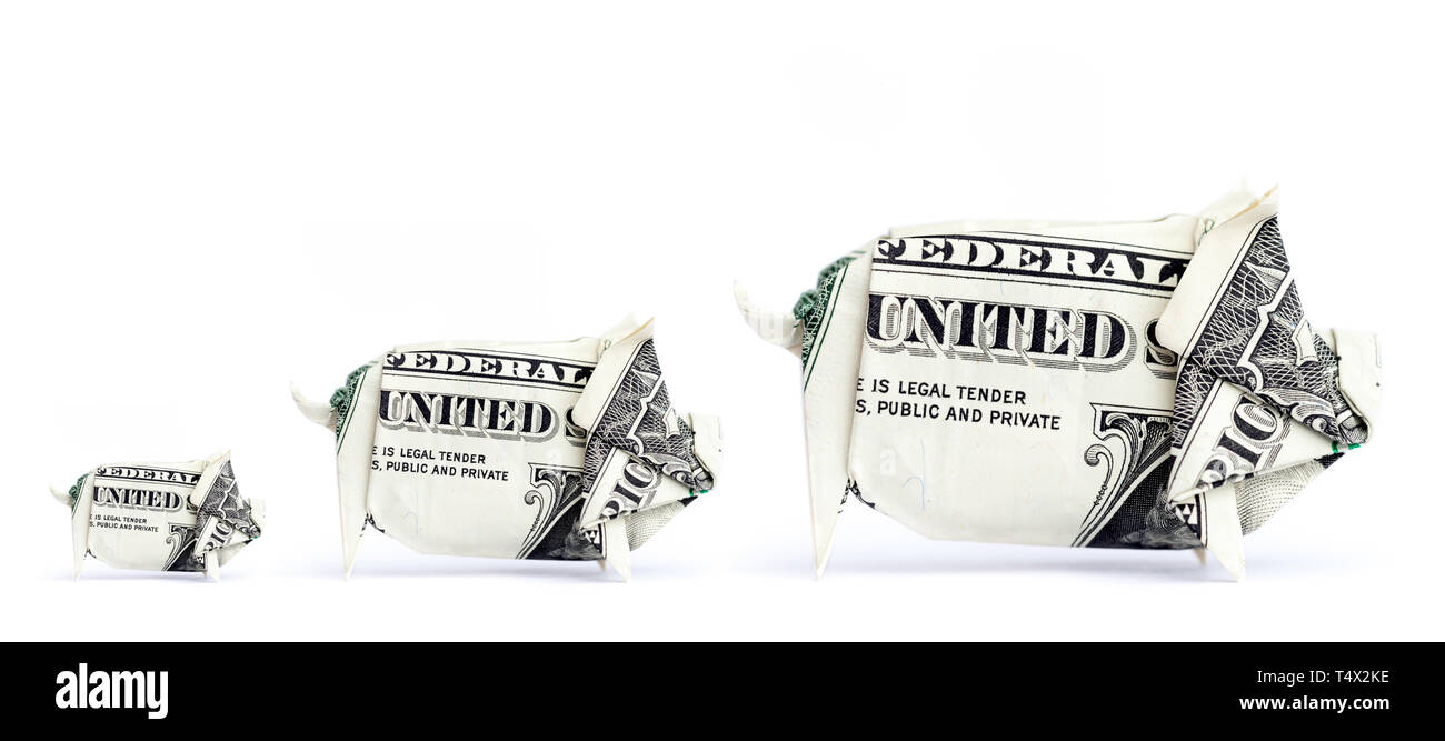 Il denaro nella forma di un maiale. Foto Stock