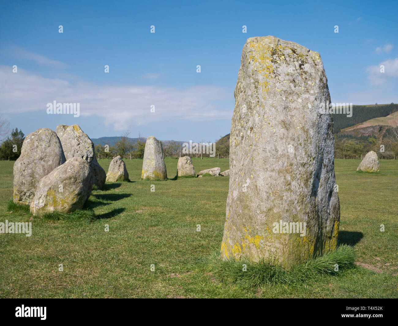 Il Neolitico / Età del Bronzo Castlerigg Stone Circle Near Keswick, Cumbria nel Nord Ovest REGNO UNITO Foto Stock