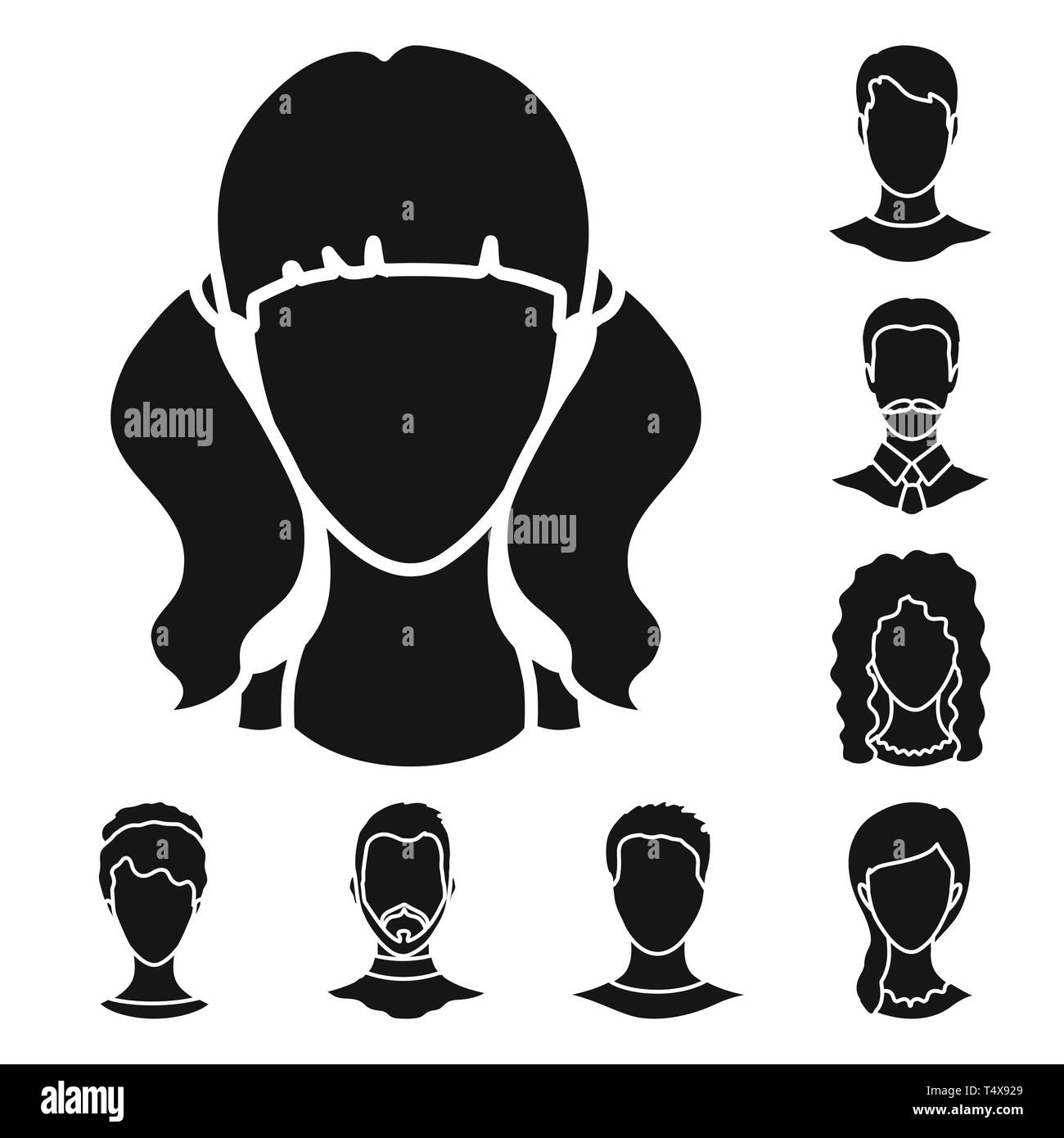 Illustrazione Vettoriale di carattere e segno di profilo. Set di caratteri e stock dummy illustrazione vettoriale. Illustrazione Vettoriale