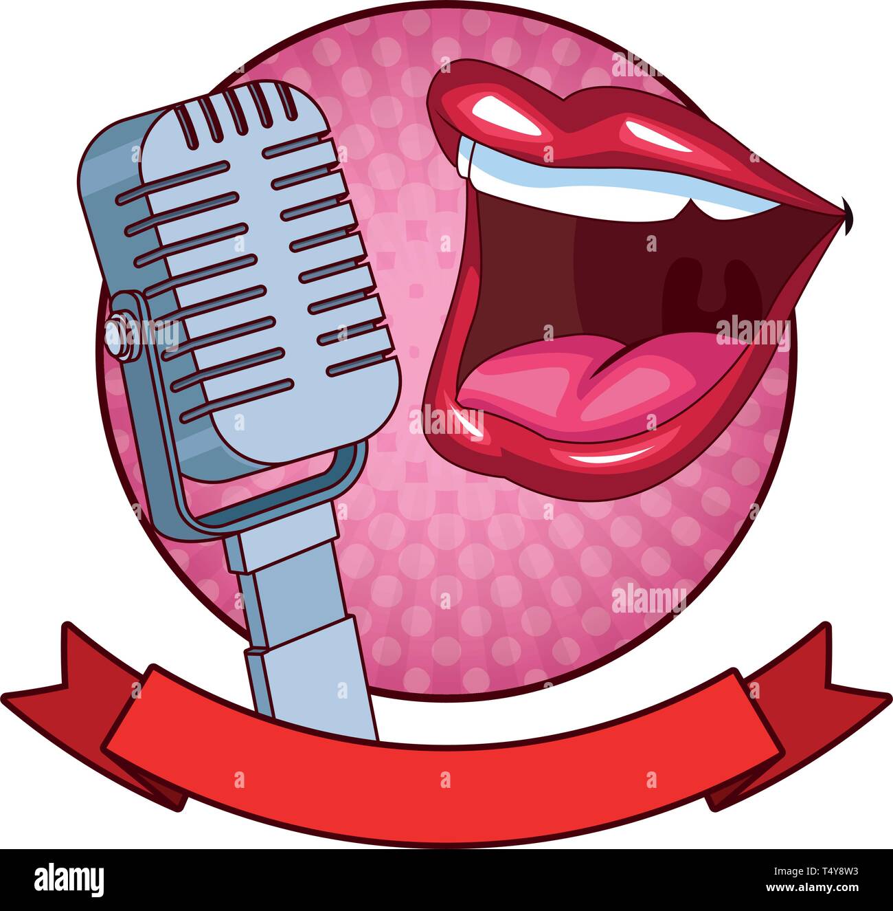 La bocca e il microfono round icona Immagine e Vettoriale - Alamy