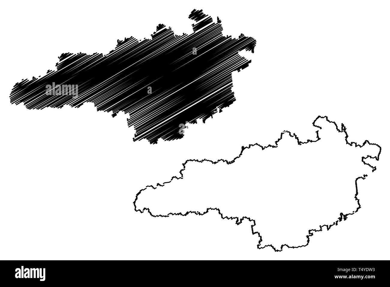 Oblast di Kirovohrad (divisioni amministrative di Ucraina, Oblasts dell'Ucraina) mappa illustrazione vettoriale, scribble schizzo Kirovohradschyna (Kropyvnytskyi O Illustrazione Vettoriale