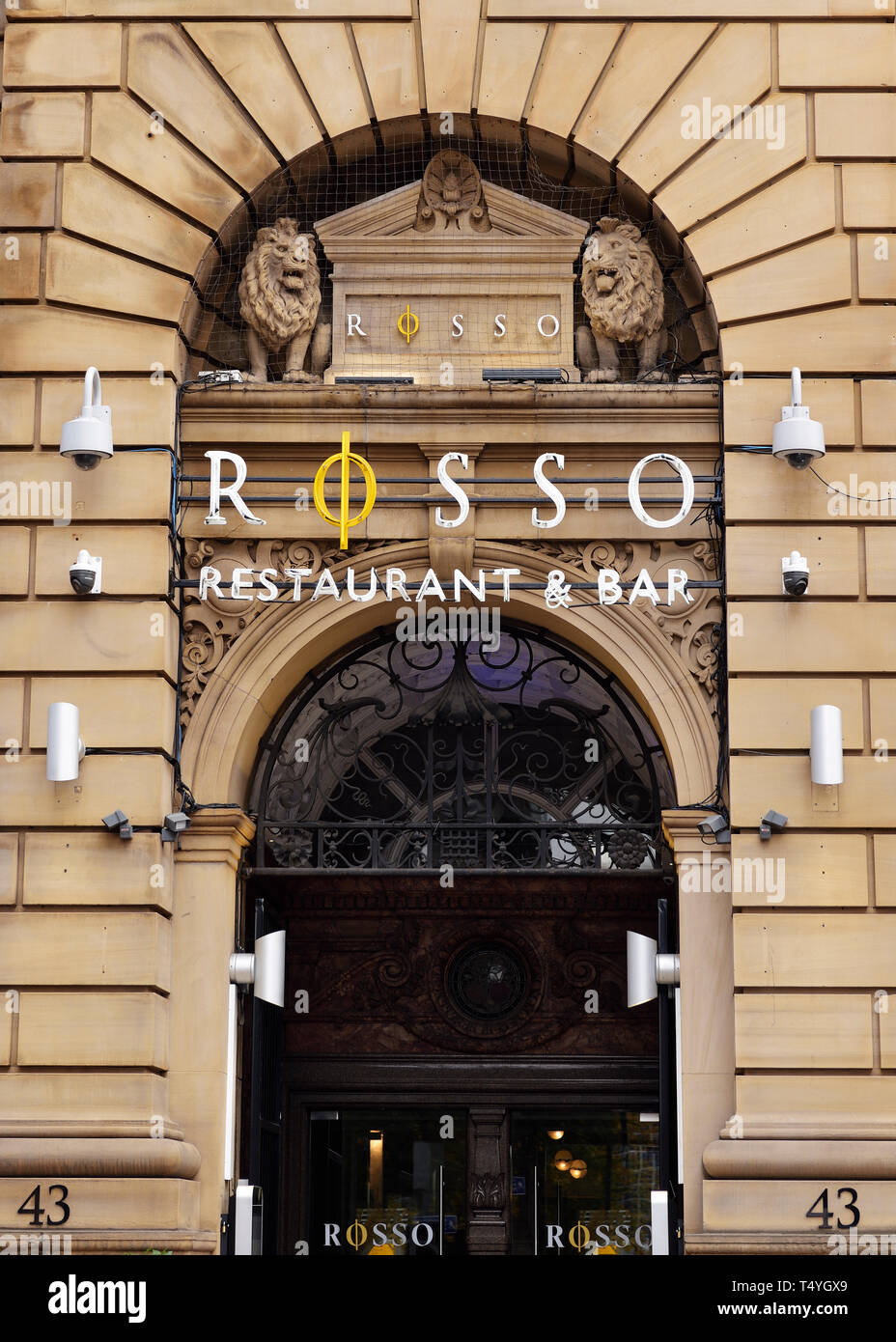 Il Rosso Restaurant, Manchester, Regno Unito. Il centro città alla moda eatery possedute dagli ex Manchester United il calciatore Rio Ferdinand Foto Stock
