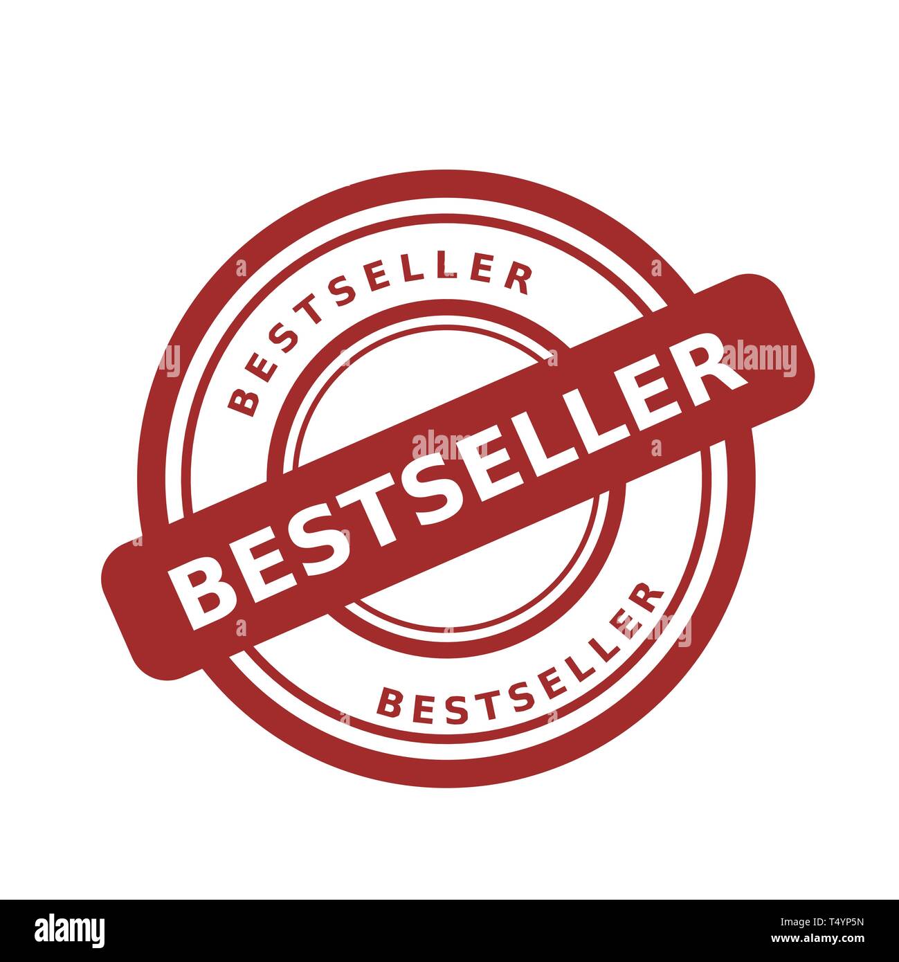 Timbro di gomma vettore best-seller sullo sfondo bianco. Illustrazione Vettoriale