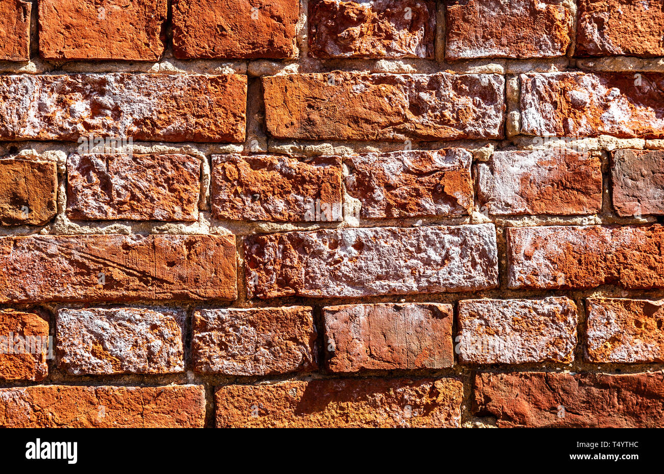 Un muro di mattoni come texture di sfondo. La muratura di mattoni Foto Stock