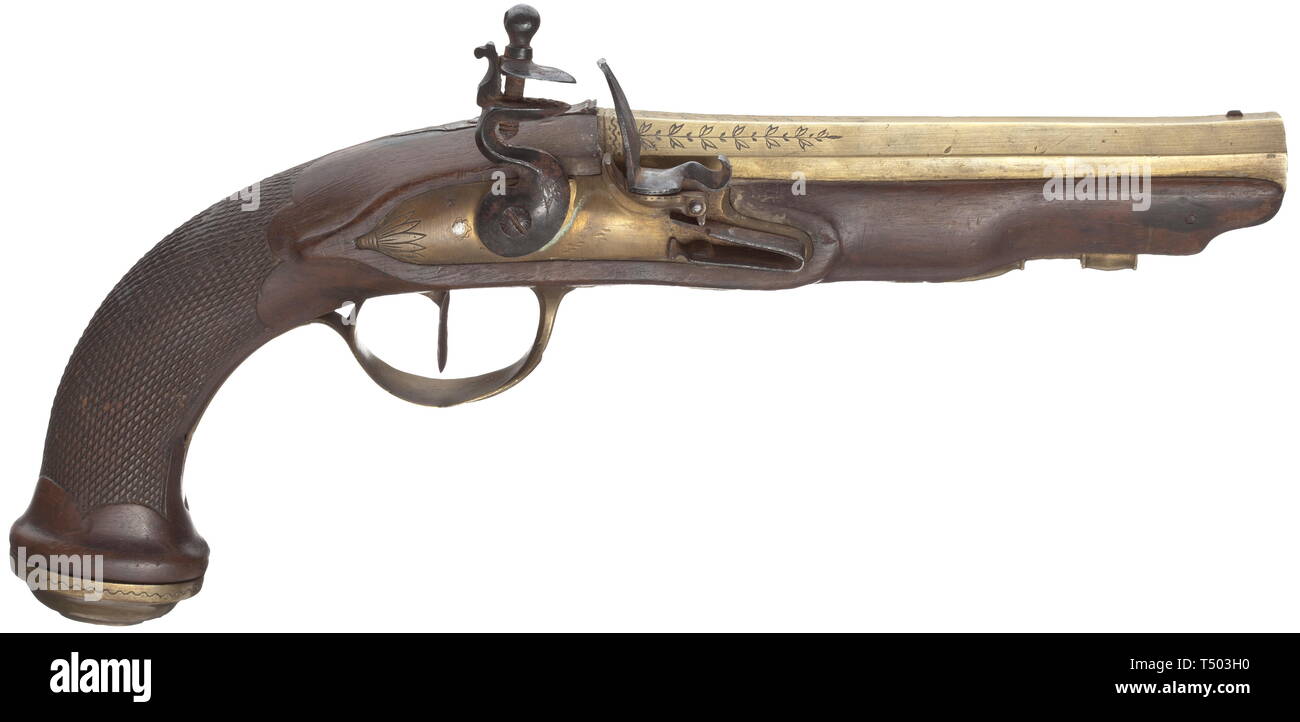 Piccole armi, pistole, flintlock pistola calibro 15 mm, Liege (?), Belgio, circa 1810, Additional-Rights-Clearance-Info-Not-Available Foto Stock